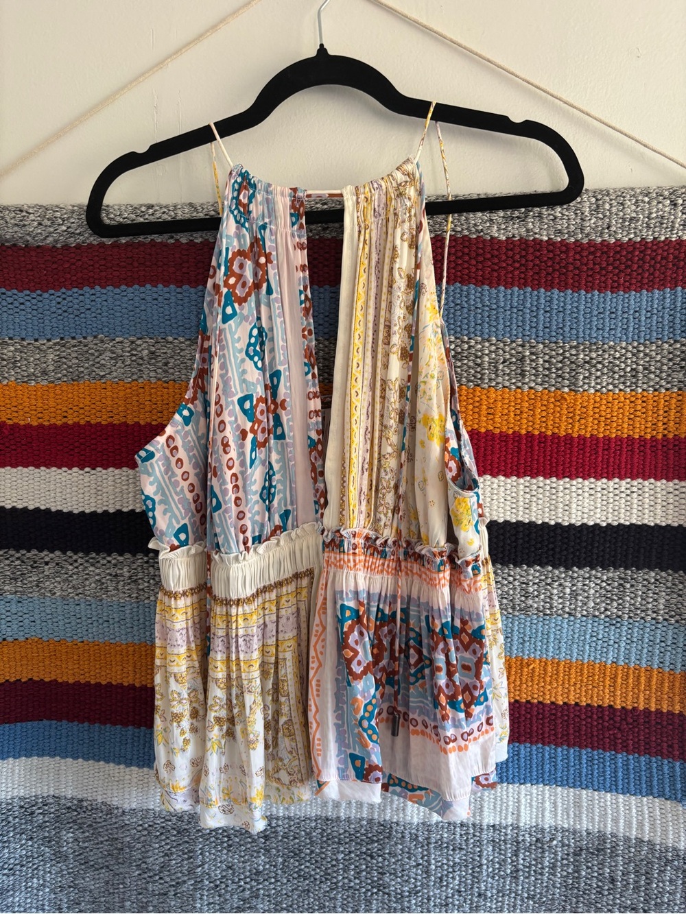 Free People Multicolor Patchwork Tank